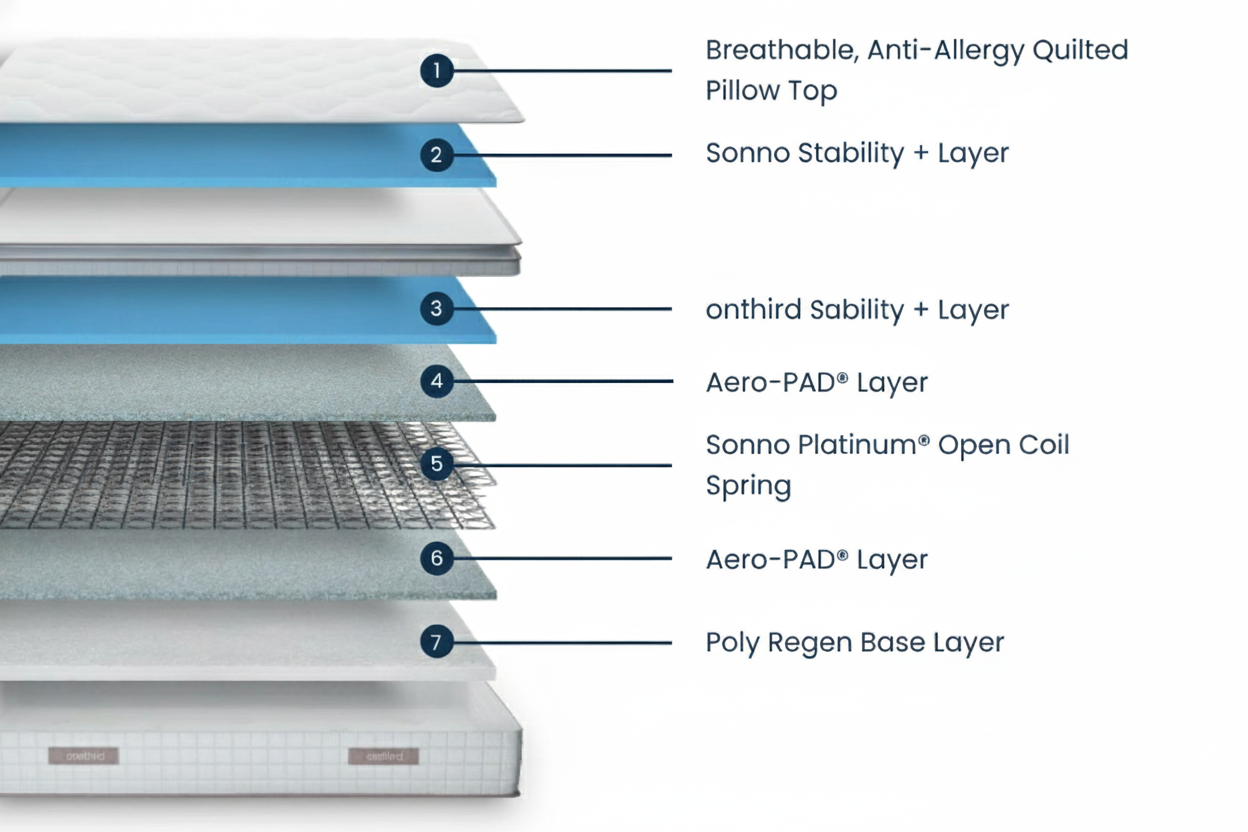 OneThird PillowTop Platinum Mattress - Firm