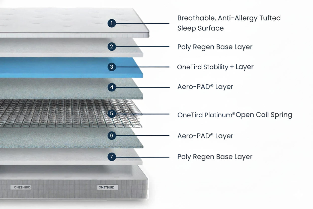 OneThird Orthopaedic Platinum PillowTop Mattress
