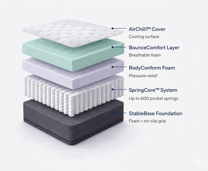 The Rise - Hybrid Mattress - Medium Firm