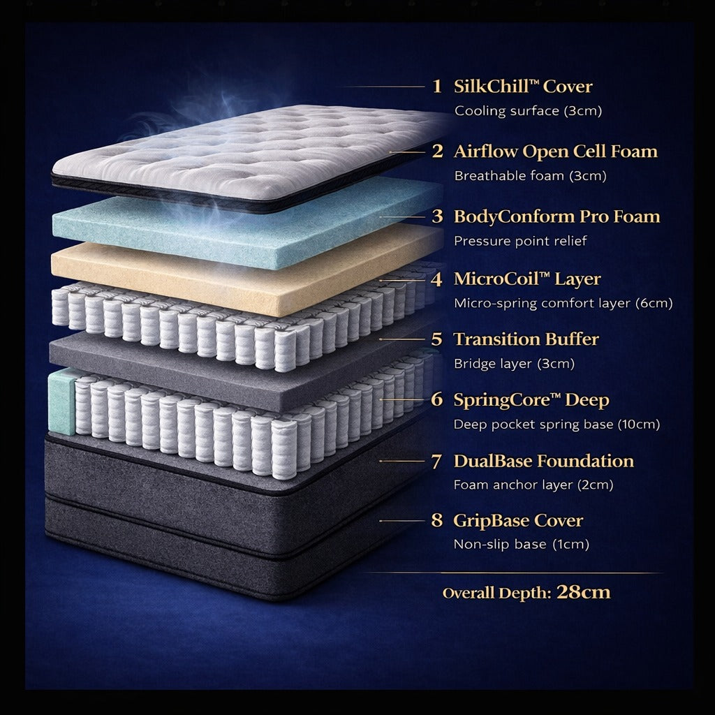The Rise Pro - Hybrid Mattress- Medium Firm