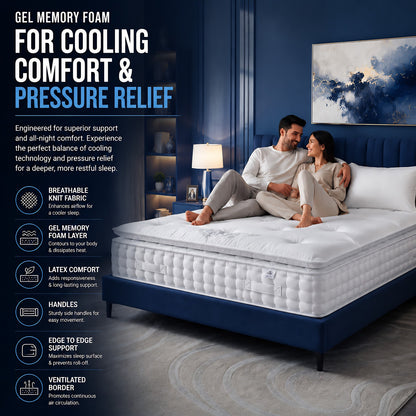 One Third 3000 Pocket Spring Pillowtop Mattress - Vacuum packed In one Box