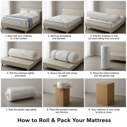 One Third 3000 Pocket Spring Pillowtop Mattress - Vacuum packed In one Box