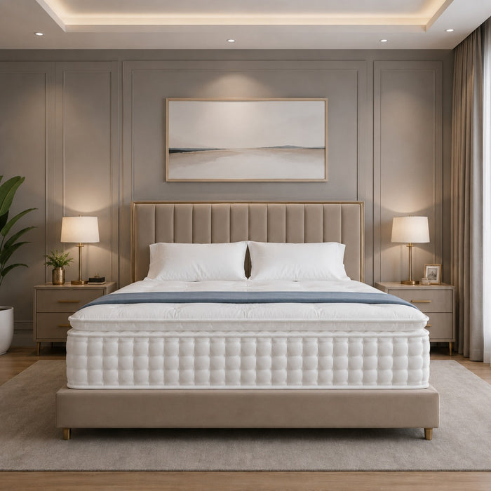One Third 3000 Pocket Spring Pillowtop Mattress - Vacuum packed In one Box - Medium Firm
